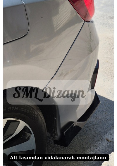 Honda Civic Fc5 Uyumlu Arka Flap Seti - Parlak Siyah Piano Black Tampon Bıçağı Plastik Sağ-sol Takım
