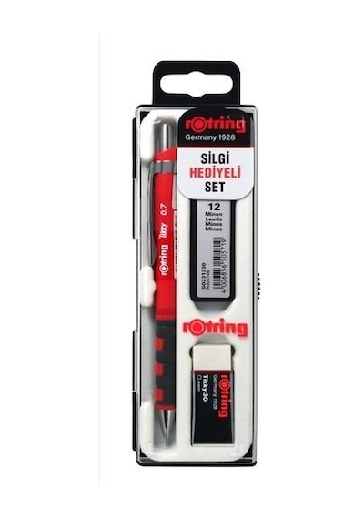 Rotring Tikyy 0.7 Kırmızı Versatil Kalem+silgi+uç Blister Okul Se