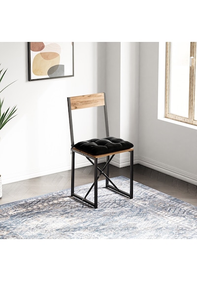 Mutfak Sandalyesi Minderli Salon Balkon Sandalye Çam 1497