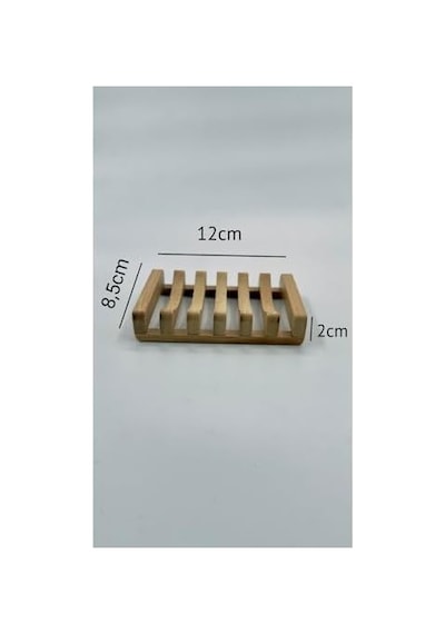 Bambu Sabun Standı, Bambu Sabunluk, Bambu Sabun Kutusu Bej 12 Izgara