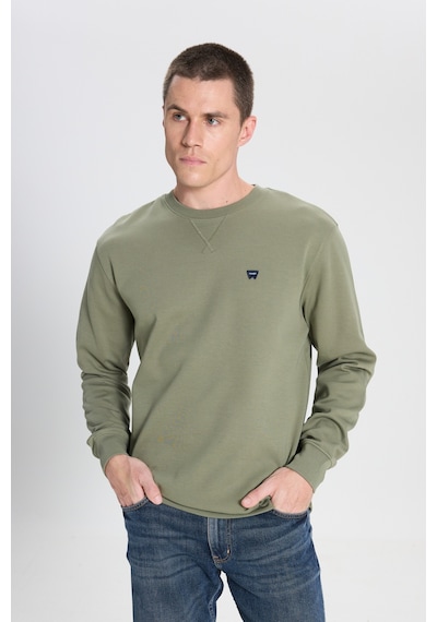 Wrangler Regular Fit Normal Kesim Bisiklet Yaka Koyu Yeşil Sweatshirt W242726X1X Açık Haki