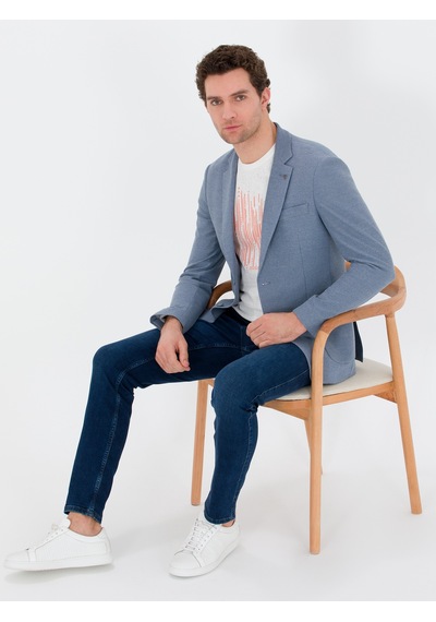 Cacharel Mavi Slim Fit Ceket