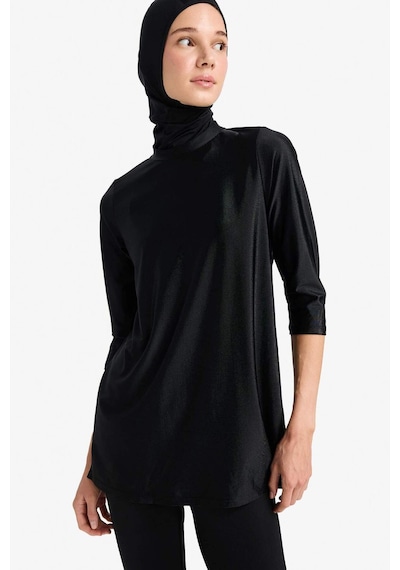 DeFacto Regular Fit 4'lü Hızlı Kuruyan Burkini Tesettür Basic Düz Mayo Takım E3513AX25HSBK81
