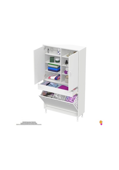 Modilayn Yeni Afra 100x173x32,5 Cm' Lik 1 Çekmece, 3 Göz Sepet, 2 Kapak, 8 Raf Dar Alan Banyo Dolabı Beyaz Modilayn Yeni Afra 100x173x32,5 Cm' Lik 1 Çekmece, 3 Göz Sepet, 2 Kapak, 8 Raf Dar Alan Banyo Dolabı Beyaz