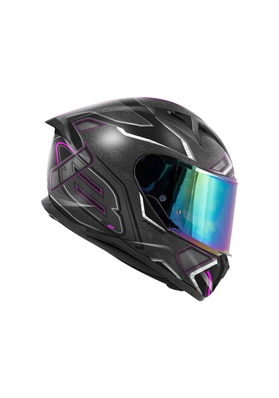 Givi 50.8 Kapalı Motosiklet Kaskı Mat Siyah -Titanyum - Fuşya