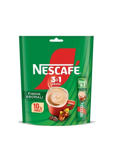 Nescafe 3ü1 Arada Fındık Aromalı Çözünebilir Kahve 17g 10'lu Paket 10x4 Diğer