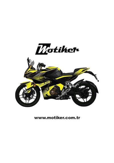 Bajaj Rs200 Yellow Striped Sticker Etiket Kaplama Model