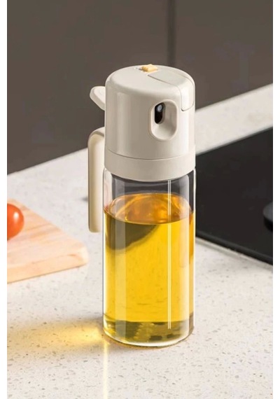 Çift Foksiyonlu Cam Yağdanlık Ve Püskürtmeli Sprey Yağdanlık Sprey Yağlık Sirkelik 550 Ml