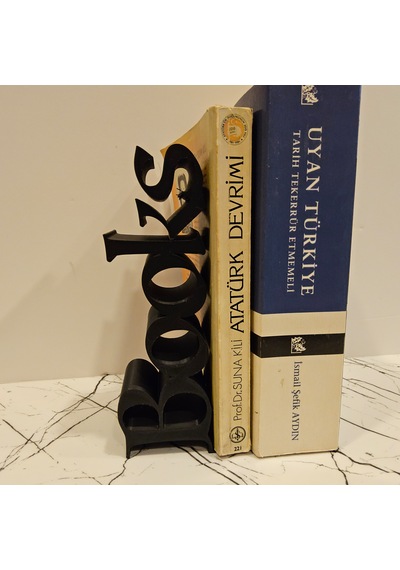 Kitap Tutucu Books Yazılı 3d -siyah