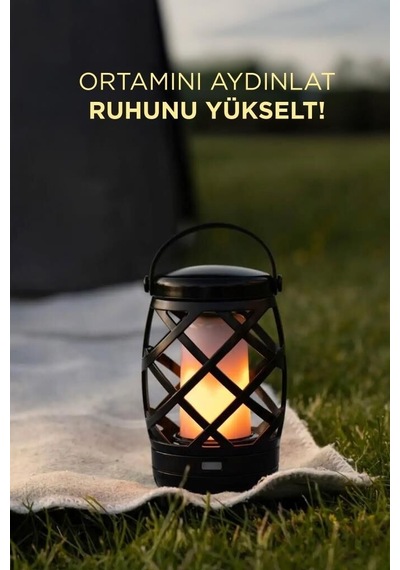 Özel Üretim Vintage Lamba Fener Nostaljik Retro Pilli Led Işıklı Gece Lambası Lw40 Siyah
