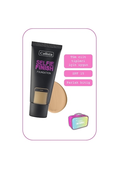 Callista Selfie Finish Spf 15 Parlak Bitişli Fondöten - 140 Honey Beige - Orta Bej