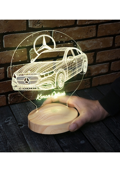 Mercedes Logo Tasarımlı, Mercedes Benz Figürlü Led Masa Lambası