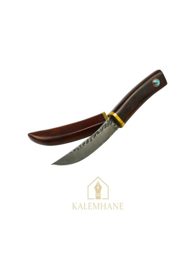 Özel Üretim Uzak Doğu Model Kamp Bıçak Damaskus Çelik Siyah - Altın