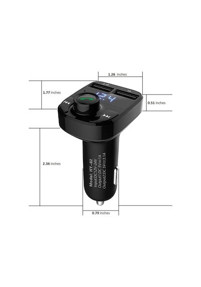 Çakmaklık Girişli X8 Bluetooth Araç Kiti Şarj Cihazı Araç Fm Transmitter Usb Mp3 Sd Kart Müzik Çalar