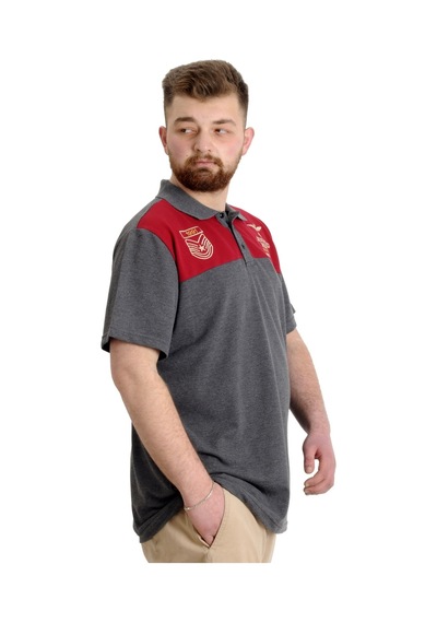 Mode Xl Büyük Beden Erkek T-Shirt Polo Mılıtare 23327 Antramelanj 001
