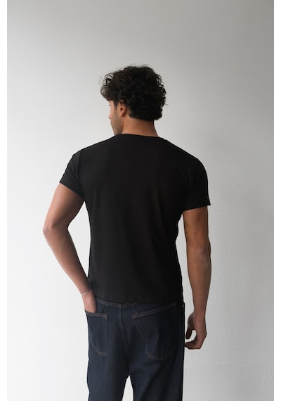 Flaw Atelıer Basic Slim Fit Siyah Tişört-29507