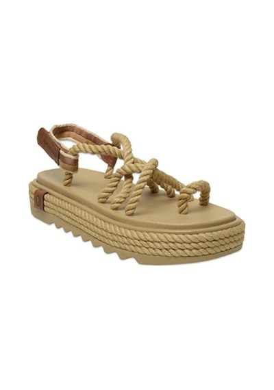 Bohonomad Ibiza Mid Platform Kadın Bej Sandalet Ibz0012-mp