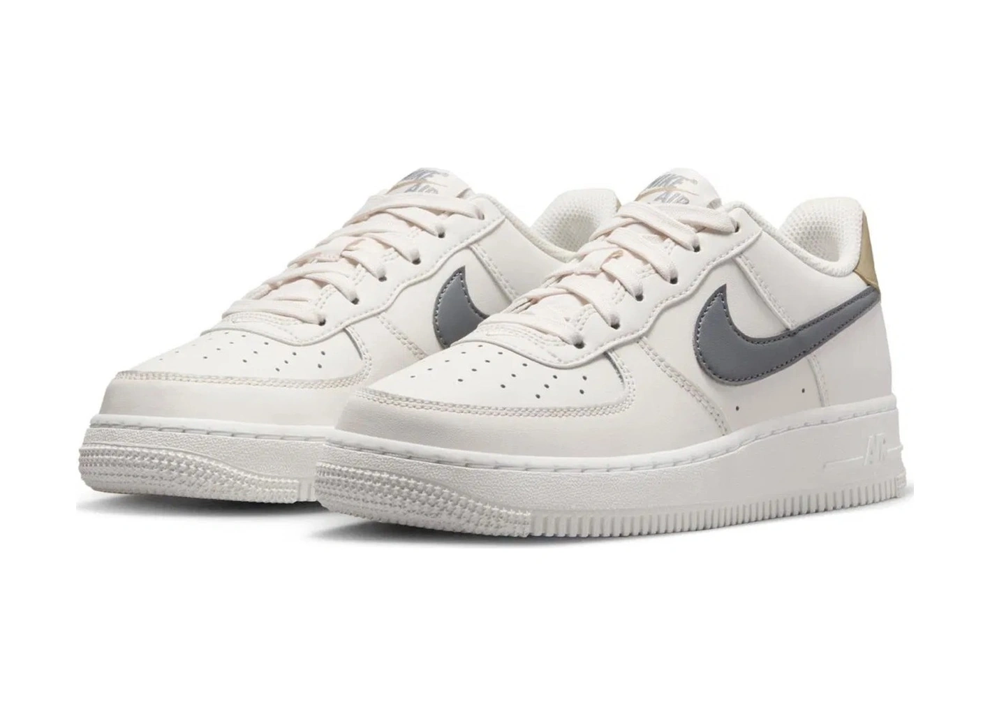 Nike Air Force 1 Af1 Gs Leather Unisex Sneaker Swoosh Hakiki Deri Günlük Spor Ayakkabı Krem Gri Krem - Gri Nike Air Force 1 Af1 Gs Leather Unisex Sneaker Swoosh Hakiki Deri Günlük Spor Ayakkabı Krem Gri Krem - Gri