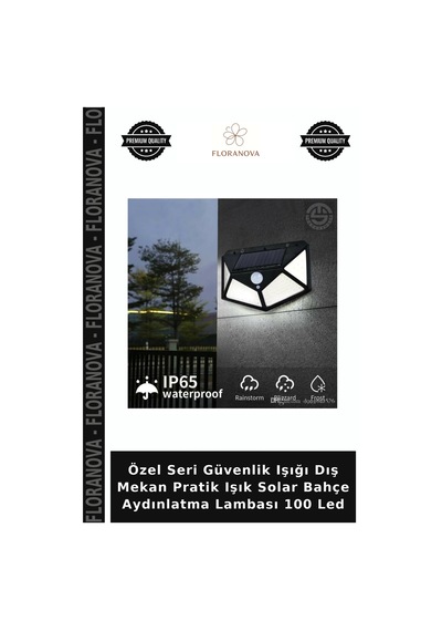 Özel Seri Güvenlik Işığı Dış Mekan Pratik Işık Solar Bahçe Aydınlatma Lambası 100 Led