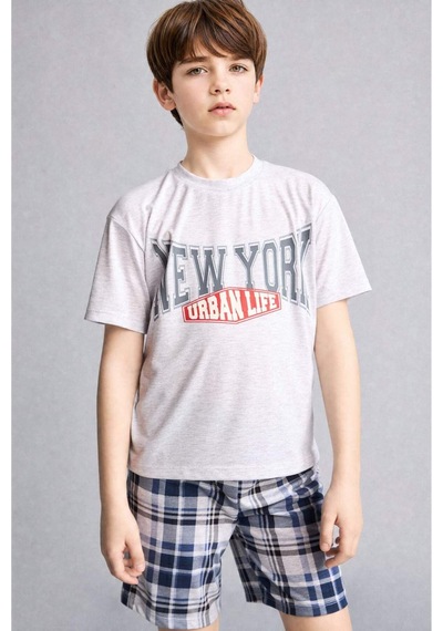 Defacto Regular Fıt Desenli 2li Pijama Takımı Erkek Çocuk H0373a826smgr400 Gri-gr400 Defacto Regular Fıt Desenli 2li Pijama Takımı Erkek Çocuk H0373a826smgr400 Gri-gr400