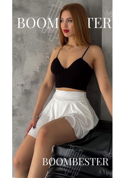 Boombester Kadın Yüksek Bel Piliseli Mini Etek Şortlu Sandy Kumaş Yazlık Rahat Kalıp Günlük & Spor Beyaz Boombester Kadın Yüksek Bel Piliseli Mini Etek Şortlu Sandy Kumaş Yazlık Rahat Kalıp Günlük & Spor Beyaz