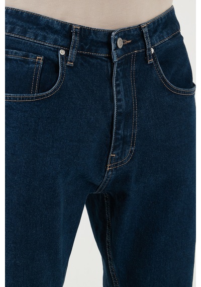 Buratti Streç Pamuklu Slim Fit Normal Bel Boru Paça Jeans Erkek Kot Pantolon 5900S34Milano Lacivert