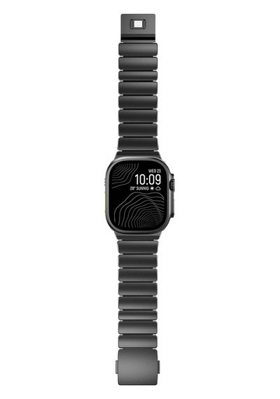 Apple Uyumlu Watch  7 45mm Zore Krd-152 Titanyum Silikon Kordon