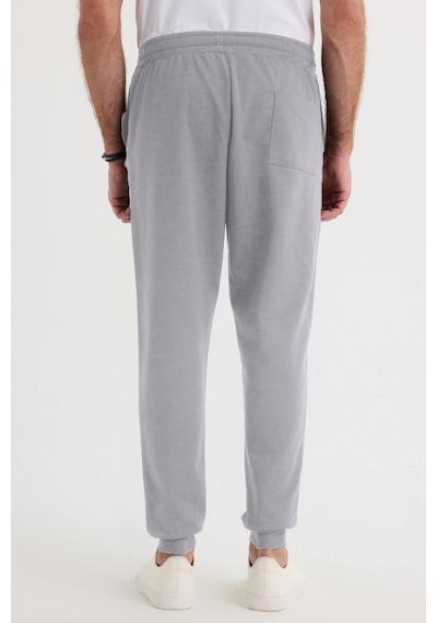 Tudors Erkek Regular Fit Klasik Kesim Beli Bağcıklı Jogger Cepli Lastikli Paça Gri Eşofman Altı-40064 Gri