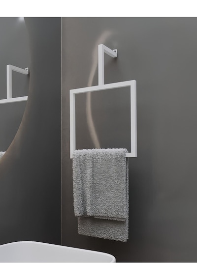Aju Havluluk Metal Ev Mutfak Banyo Duvara Monte Havlu Tutacağı Kare Modern Tasarım Beyaz