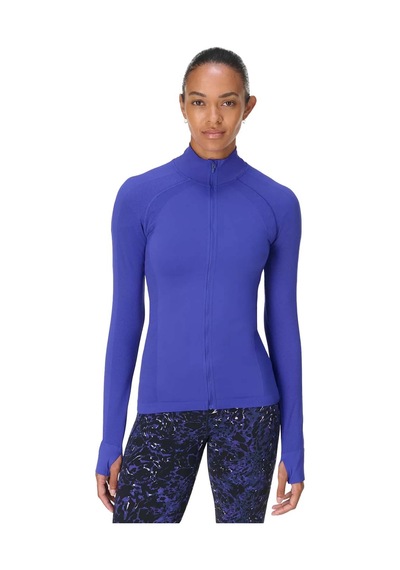 Sweaty Betty Sweaty Betty Athlete Seamless Workout Zip U Kadın Mavi Tank Top 5523 Mavi