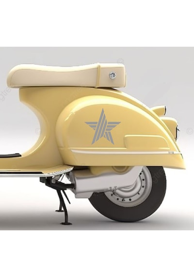Çubuk Desenli Yıldız Sticker - Araba Oto Motosiklet Karavan Cam Sticker - 00059 20x20 Cm