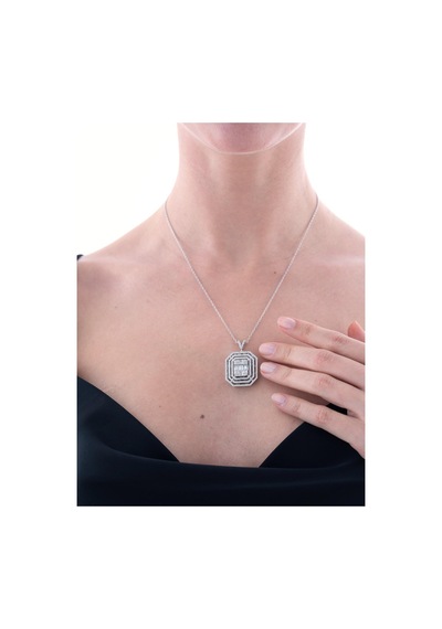 Nochediamond 1,67 Karat Baget Pırlanta Kolye-604