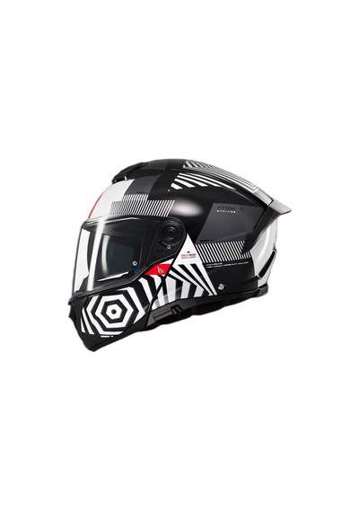 Mt Helmets Mt Atom 2 Strange B2 Çene Açılır Kask Siyah Beyaz