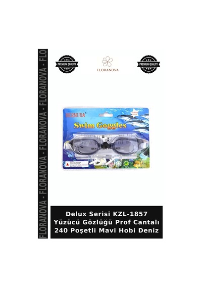 Delux Serisi Kzl-1857 Yüzücü Gözlüğü Prof Cantalı 240 Poşetli Mavi Hobi Deniz Çok Renkli
