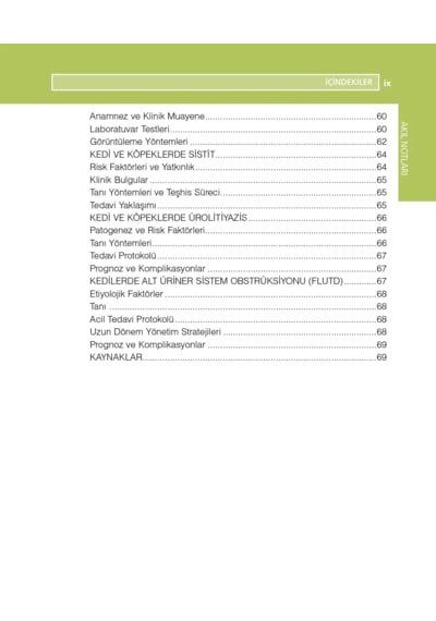 Veteriner Hekimliği Küçük Hayvanlarda Ürogenital Sistem Hastalıkları Akıl Notları