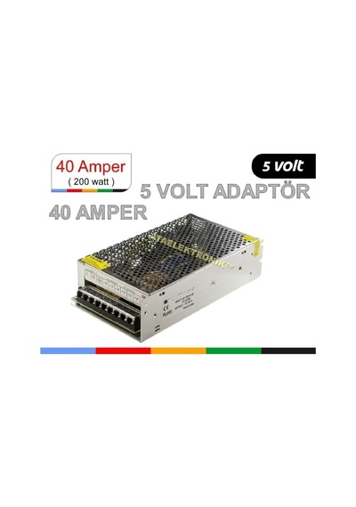 5v 40a Güç Kaynağı Power Supply Adaptör Trafo Tabela Kayan Yazı P10 Tırafo 5v 40a