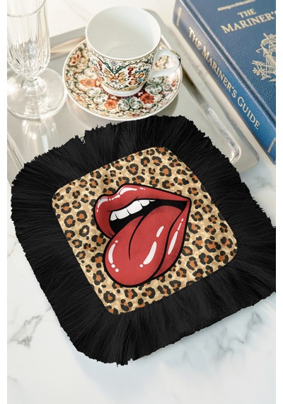 Leopar Dil Dudak Motifli Püsküllü Sunum Peçetesi - Pop Art Bohem Kırmızı Siyah Bardak Altlığı Mendil Lavanta Zeytin Yeşili Leopar Dil Dudak Motifli Püsküllü Sunum Peçetesi - Pop Art Bohem Kırmızı Siyah Bardak Altlığı Mendil Lavanta Zeytin Yeşili