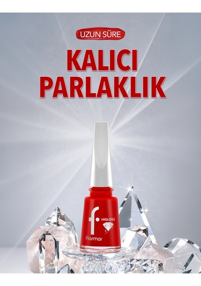 Higloss Uzun Süre Parlaklık Sunan Yüksek Performanslı Işıltılı Bitişli Oje 8682536119702 007fıreruby