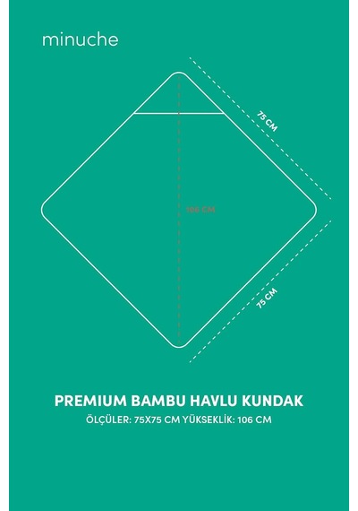 %100 Pamuk Bambu Havlu Kundak - Ayıcık Kulak Desenli Banyo Havlusu - 75x75 Cm Çok Renkli