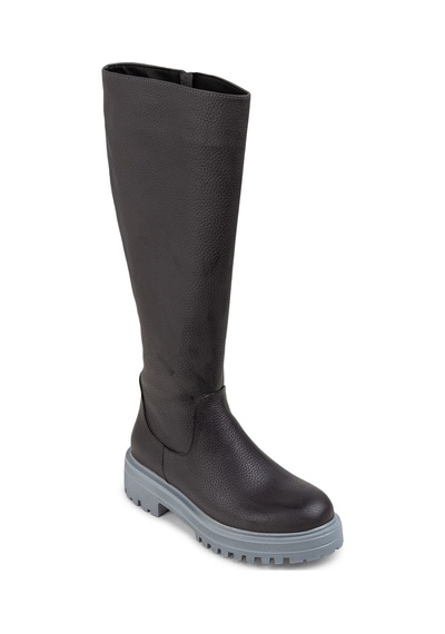 Deery Hakiki Deri Gri Kadın Çizme - 01807zgrıe01 Gri