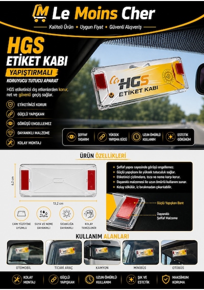 Ford Mustang Mach-e Hgs Etiket Kabı Yapıştırmalı Hgs Kılıfı Koruyucu Tutucu Aparat