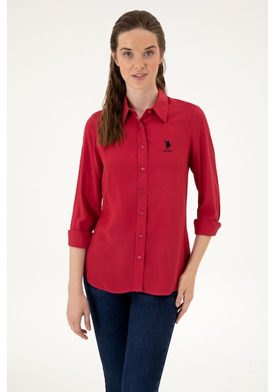 U.S. Polo Assn. Kadın Vişne Uzun Kollu Gömlek 50316429-VR104