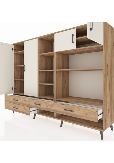 Hyperion Dolap 12 Raflı 4 Çekmeceli 4 Kapaklı 220x44x163 Çam-ayta Çam-aytaşı/çam Hyperion Dolap 12 Raflı 4 Çekmeceli 4 Kapaklı 220x44x163 Çam-ayta Çam-aytaşı/çam
