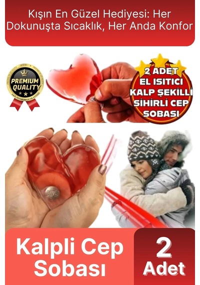 Premium Sihirli Jel Isıtıcı Tekrar Kullanılır Isınmatik Sıcak Su Torbası Kalpli Cep Sobası 2'li Set