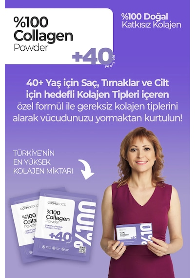Cosmofood %100 Collagen Powder +40 Saf Kolajen 10 Saşe