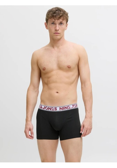 Jack & Jones Jaccolton Erkek 3 Lü Set Laci Gri Siyah Boxer 12282063 Çok Renkli