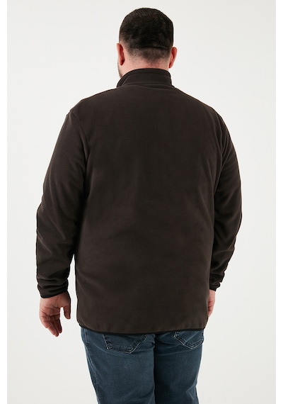 Buratti Regular Fit Dik Yaka Fermuarlı Büyük Beden Polar Erkek Hırka 5906028B Antrasit