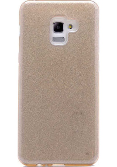 Samsung Uyumlu Galaxy A8 Plus 2018 Kılıf Zore Shining Silikon Gold
