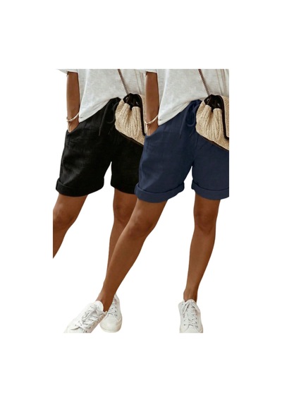 Cool Tarz Kadın 2li Set Siyah Lacivert Beli Lastikli Cepli Rahat Kesim Yazlık Şort Lacivert - Siyah Lacivert - Siyah Cool Tarz Kadın 2li Set Siyah Lacivert Beli Lastikli Cepli Rahat Kesim Yazlık Şort Lacivert - Siyah Lacivert - Siyah