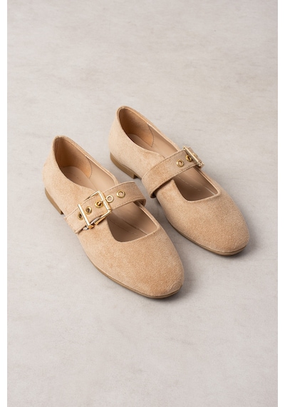 Wolk Shoes Mono Kadın Babet Süet Bej Süet